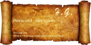Henczel Gerzson névjegykártya